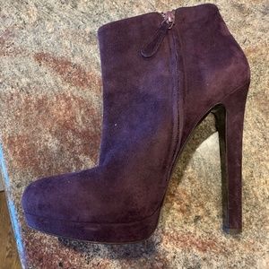 Alexander McQueen suede eggplant/ purple  boot